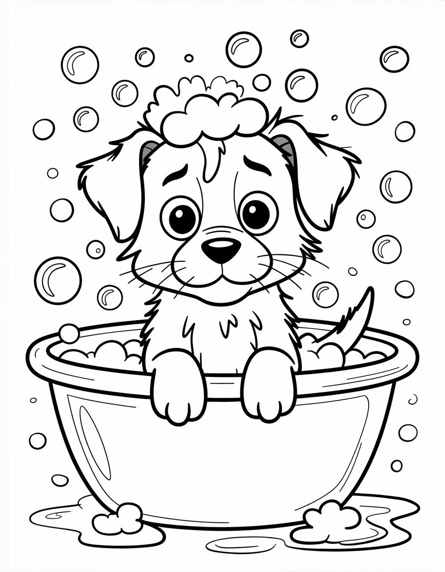 Puppy's First Bath